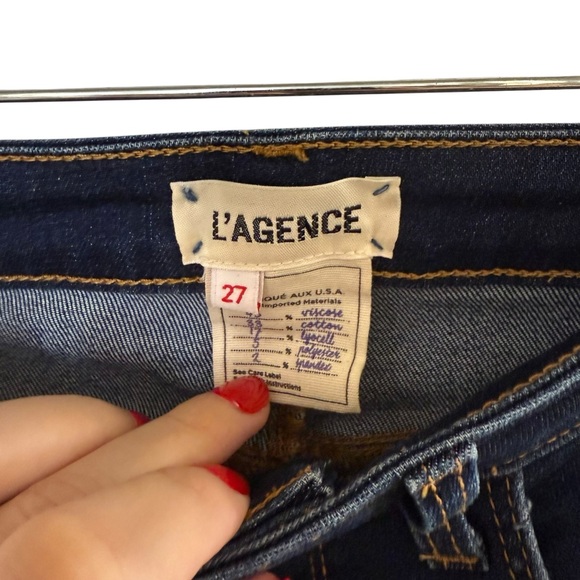 L’angence Margot Skinny Cropped Highrise Jeans In Baltic Blue size 27 - Picture 8 of 9